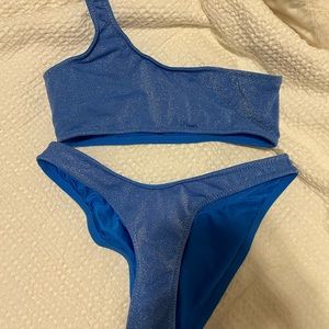 Barely worn blue triangle swim suit XS